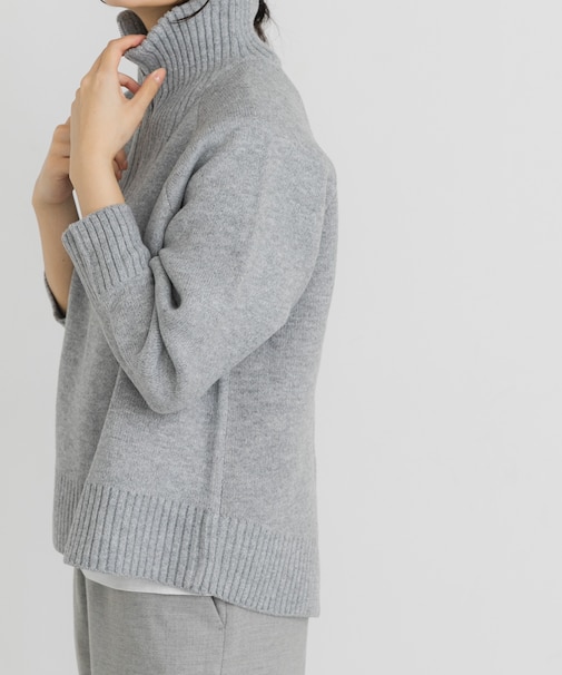 プレーティングハーフジップニットプルオーバー