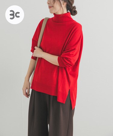 ウォッシャブルウールタートルネックワイドプルオーバー