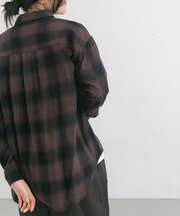 製品染オンブレーチェックシャツ