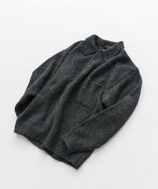 シャギーニットポロプルオーバー