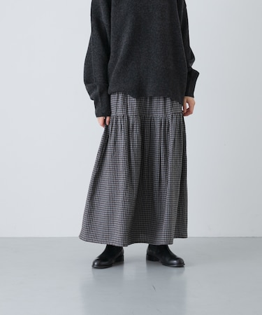 ギンガムティアードスカート