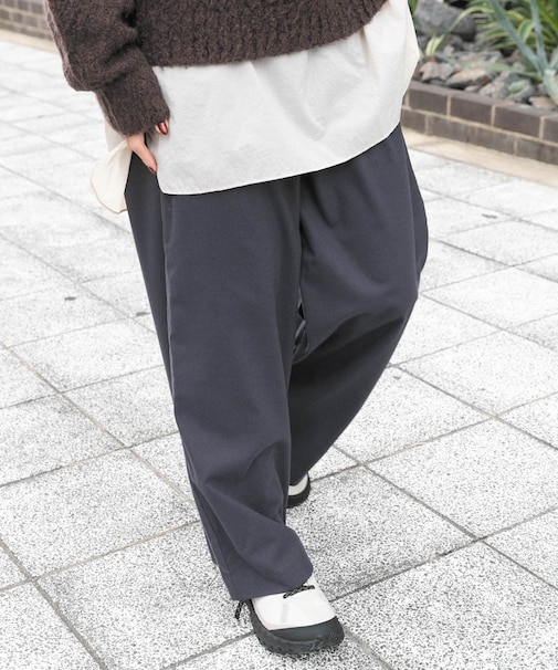 ウールライクイージーワイドトラウザー