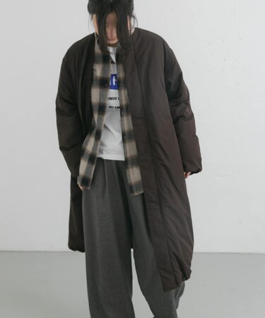 『UR TECH』中綿 ノーカラーコート