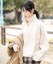 ウォームドジャージスタンドプルオーバー