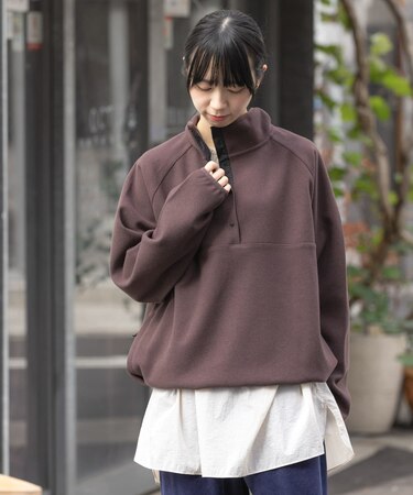 ウォームドジャージスタンドプルオーバー