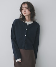 『洗濯可』メタルボタンカーディガン