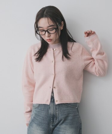 『洗濯可』メタルボタンカーディガン