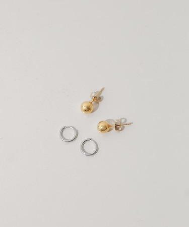 ステンレスミニフープセットピアス