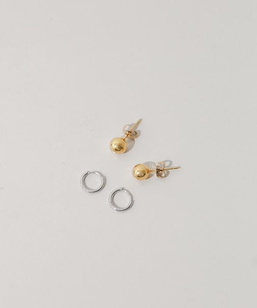 ステンレスミニフープセットピアス