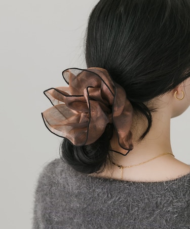 バイカラーシアーボリュームシュシュ