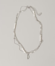 マルチビーズレイヤードネックレス