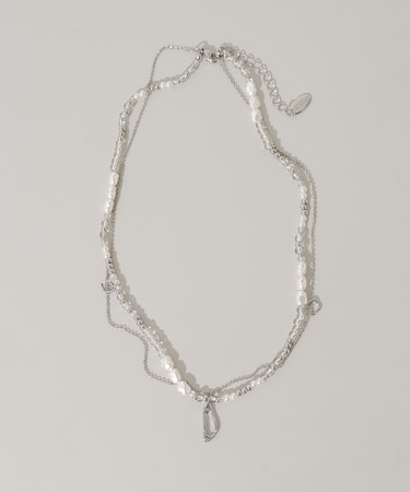 マルチビーズレイヤードネックレス