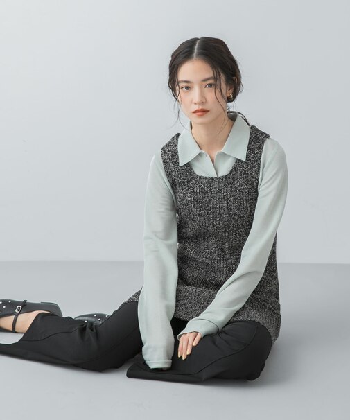 フロントドットカットシャツ