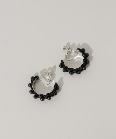 ビーズレースフープイヤリング