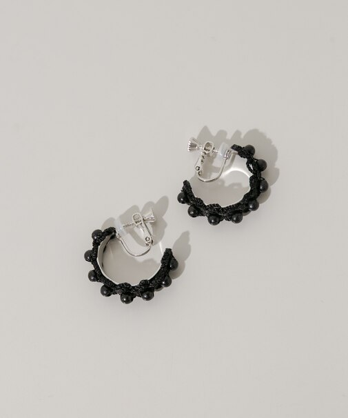 ビーズレースフープイヤリング