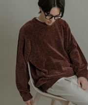 『洗濯可』モールニットプルオーバー