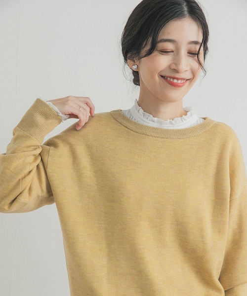 イエナ　リブボードネックニット　イエロー IENA（イエナ）の「RIB ボートネックプルオーバー◇（ニット/セーター
