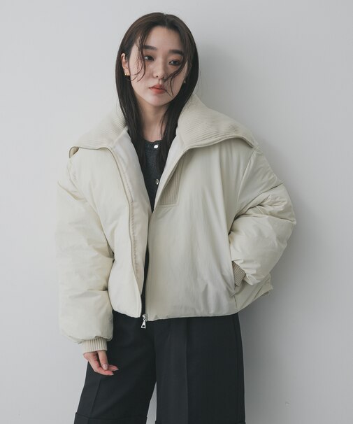 ビッグカラーショートパフジャケット