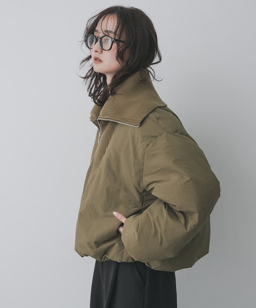 ビッグカラーショートパフジャケット