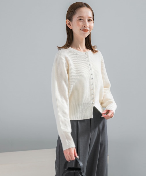 『WEB限定』ボタンデザインニットプルオーバー