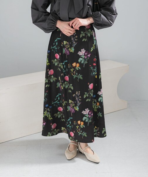 ボタニカルプリントマキシスカート