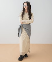 シアーレイヤードシャーリングワンピース