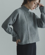 畦切替えニットプルオーバー