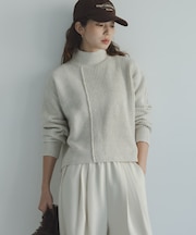 畦切替えニットプルオーバー