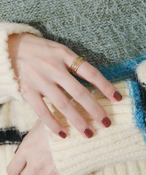 ステンレスニュアンスウェーブラインリング