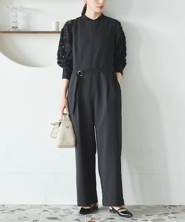 『2サイズ展開』ベルト付きオールインワン