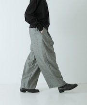 ウールフラノタックワイドパンツ