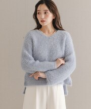 シャギーVネックニット