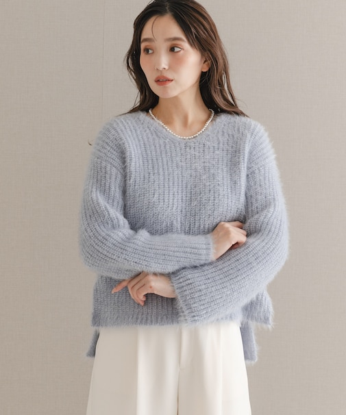 シャギーVネックニット