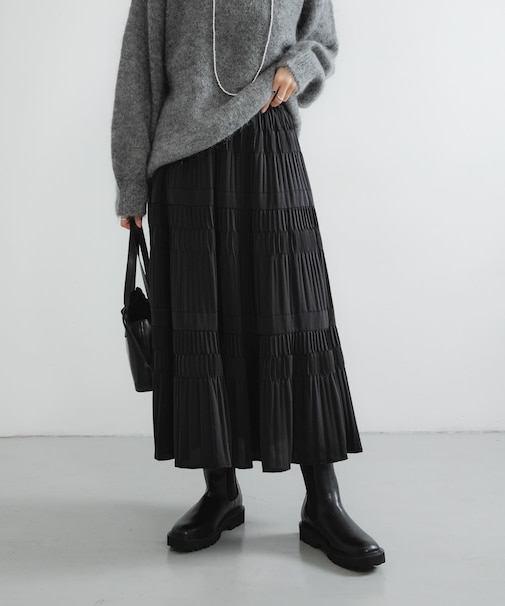 プリーツティアードスカート