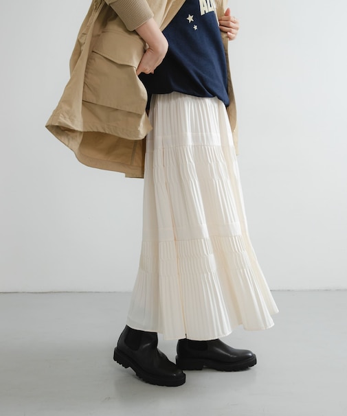 プリーツティアードスカート