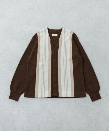 UNDYED ALPACA STRIPE CARDIGAN