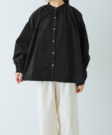 ドットコーデュロイブラウス