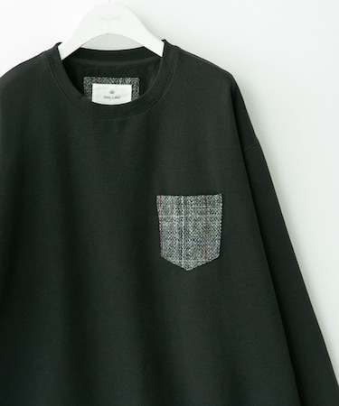 HARRIS TWEEDポケットスウェットプルオーバー
