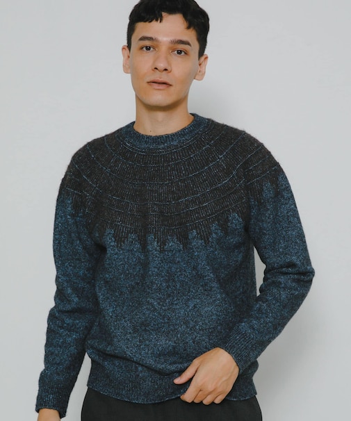 フェアアイル柄ニットプルオーバー