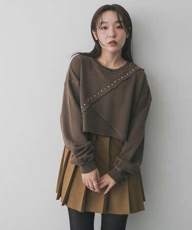 スタッズピグメントカットトップ