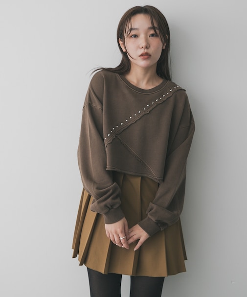 スタッズピグメントカットトップ