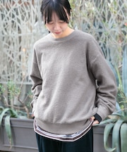 パイル編みクルーニット