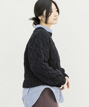 ケーブルモールニットプルオーバー