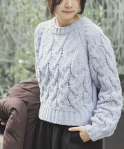 ケーブルモールニットプルオーバー