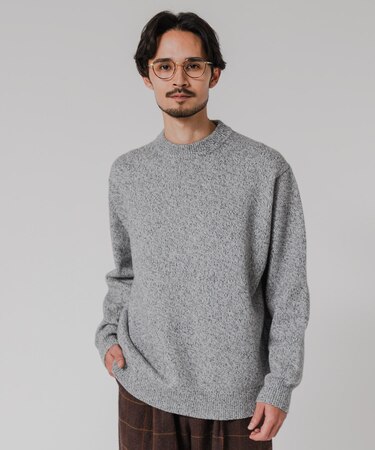 MIX MOULINE CREW-NECK KNIT