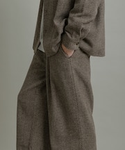 スライバーライクヘリンボーンワイドパンツ