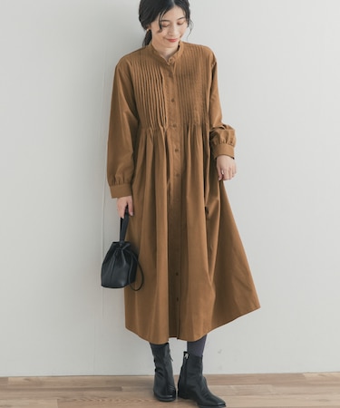 ピーチタッチピンタックワンピース