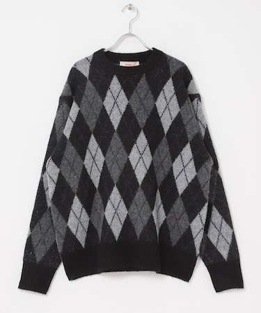 FORK&SPOON　アーガイルプルオーバーニット
