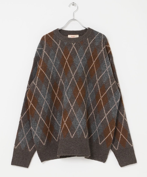 FORK&SPOON　アーガイルプルオーバーニット