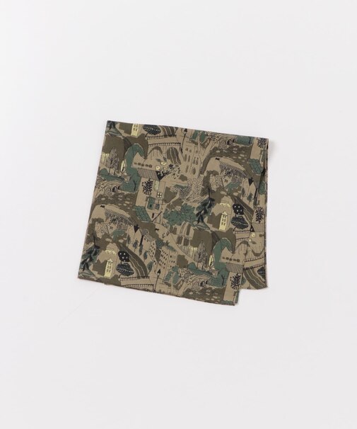 LIFE STYLE TAILOR　タウンモチーフ柄コットンハンカチ